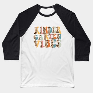 Funny Leopard kindergarten Grade Vibes Retro Back To School Baseball T-Shirt